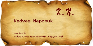 Kedves Nepomuk névjegykártya